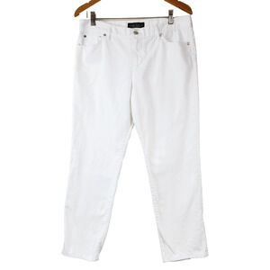 Lauren Ralph‎ Lauren Womens Jeans 10 White Straight Leg Mid Rise 100% Cotton